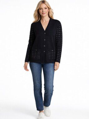 St. John evening V neck sequin cardigan size 6